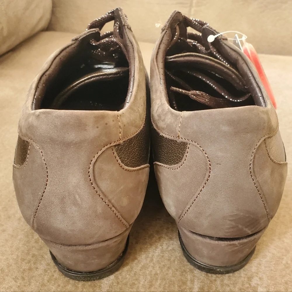 Mephisto Mobils Leather Virina - Grey Wedge Sneaker Size 10 Womens